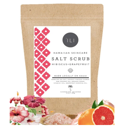 'Ili Scrub - Hibiscus + Grapefruit Salt Scrub - Pink